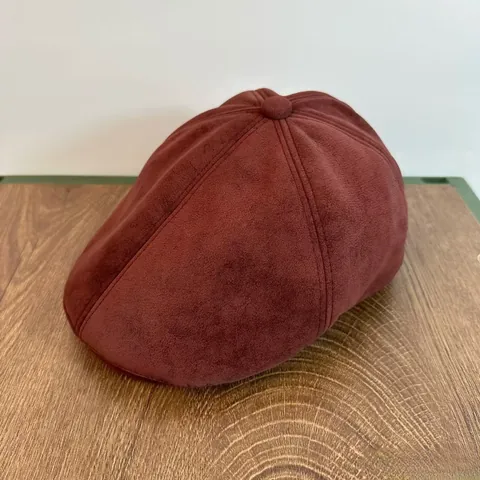 Vintage Καπέλο Εφημεριδοπώλη με Υφή Suede για Γυναίκες Φθινόπωρο Χειμώνας Μονόχρωμος Μπερές Ρετρό Οκταγωνικό Καπέλο Ζωγράφου