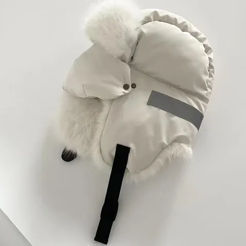 Donna Invernale Colbacco Antivento Cappello Aviatore Fodera Pelliccia Sintetica Striscia Riflettente Caldo Sci Ciclismo