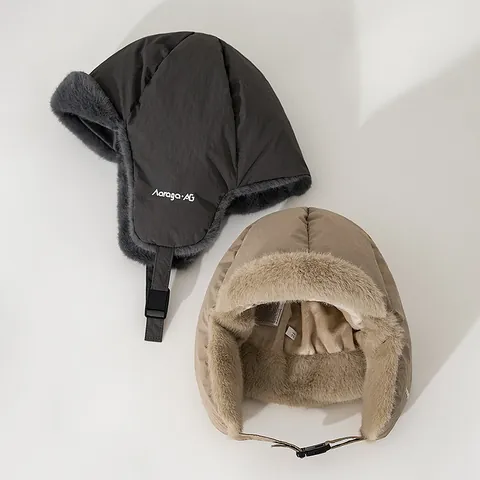 Gorro Ruso de Invierno Unisex Gorro de Aviador a Prueba de Viento Con Forro de Piel Sintética Orejeras Hebilla Ajustable