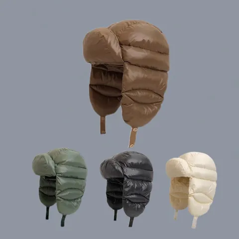 Winter Gesteppte Fliegermütze Für Damen Herren Warm Winddicht Gestimmt Pilotenkappe Einfarbig Ohrenklappen Outdoor Hut
