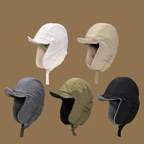 Cappello da Aviatore Invernale Unisexe Antivento Foderato in Pile Cappello Lei Feng Con Paraorecchi Caldo per Sci
