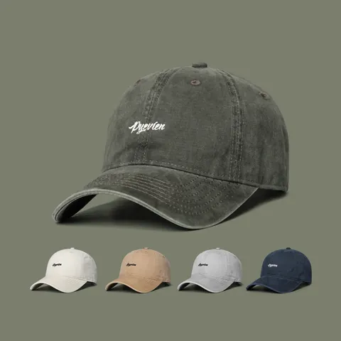 Gorra de Béisbol de Acrílico Lavado Unisex Bordado de Letras Parte Superior Suave Ajustable Moda Parasol Gorra de Exterior