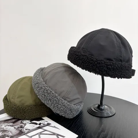 Berretto Docker Invernale Per Uomo Donna Caldo Pile Sherpa Patchwork Retro Miki Cap Antivento Outdoor Moda Accessorio Copricapo