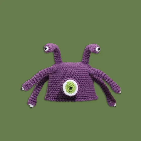 Women Funny Monster Octopus Knitted Hat Crochet Big Eye Beanie Winter Warm Tentacles Novelty Party Cap Handmade Headwear