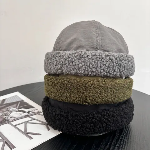 Berretto Docker Invernale Per Uomo Donna Caldo Pile Sherpa Patchwork Retro Miki Cap Antivento Outdoor Moda Accessorio Copricapo