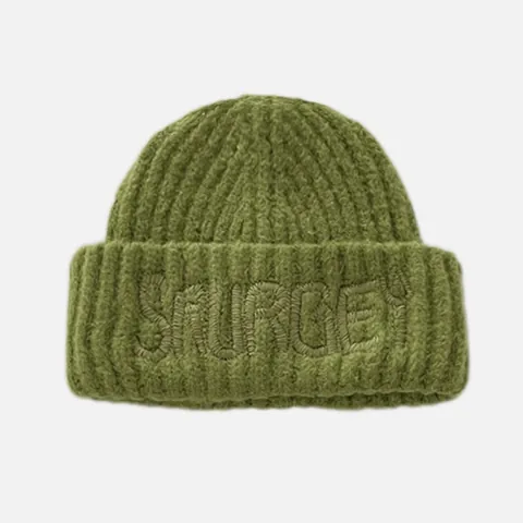 Berretto In Maglia Stile Americano Con Ricamo Lettere Cappello A Coste Spesso Caldo Invernale Streetwear Da Donna E Uomo