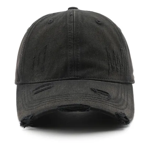 Vintage Distressed Washed Cotton Baseball Cap Ripped Streetwear Plain Sun Protection Adjustable Unisex Outdoor Hat