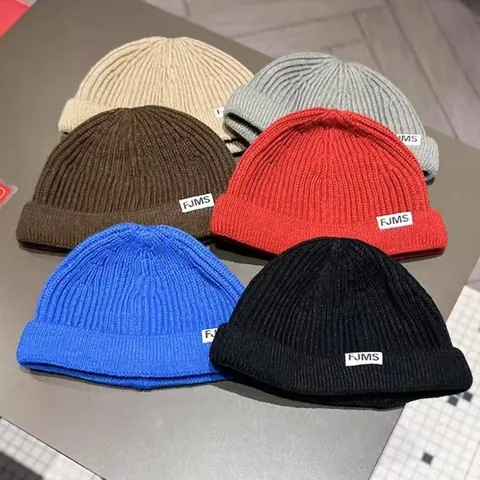 Unisex Knitted Docker Hat Brimless Ribbed Miki Hat Retro Cuffed Beanie Warm Winter Skullcap For Men Women Daily Casual Accessory