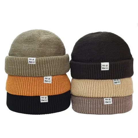 Uomo Donna Berretto Docker in Maglia Vintage Tinta Unita Caldo Invernale Miki Hat Accessorio Streetwear
