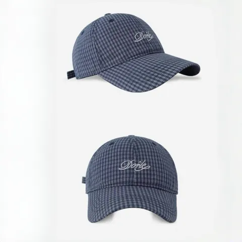 Berretto da Baseball Plaid Retro Con Lettera Ricamata Protezione Solare All'aperto Casual Regolabile Tessuto Acrilico Cappello