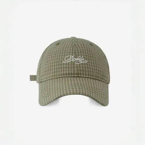 Berretto da Baseball Plaid Retro Con Lettera Ricamata Protezione Solare All'aperto Casual Regolabile Tessuto Acrilico Cappello