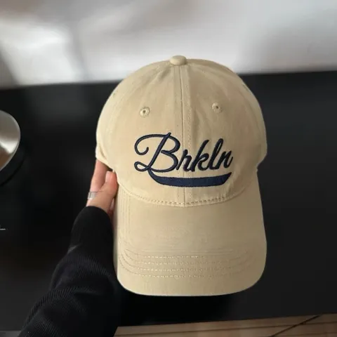 Gorra de Béisbol Americana Retro Con Bordado de Letras Brkln para Hombre Mujer Casual Ala Curva Protección Solar Sombrero de Sol