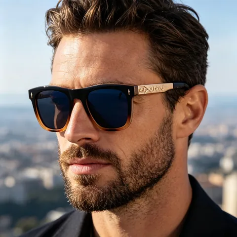 Square Polarized Sunglasses For Men Retro Metal Frame UV400 Protection Driving Outdoor Eyewear TAC Lens Classic