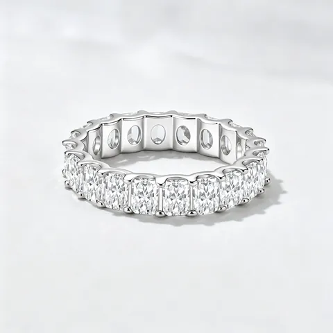 925 Sterling Silver Square Rhinestone Eternity Ring High Quality Gold Silver Plated Geometric Jewelry For Women Party Gift