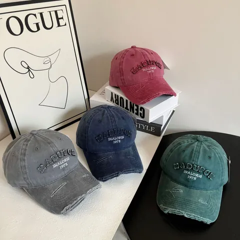Vintage Verweerde Gewassen Katoenen Honkbalpet Geborduurde Letter Retro Verstelbare Streetwear Pet Unisex
