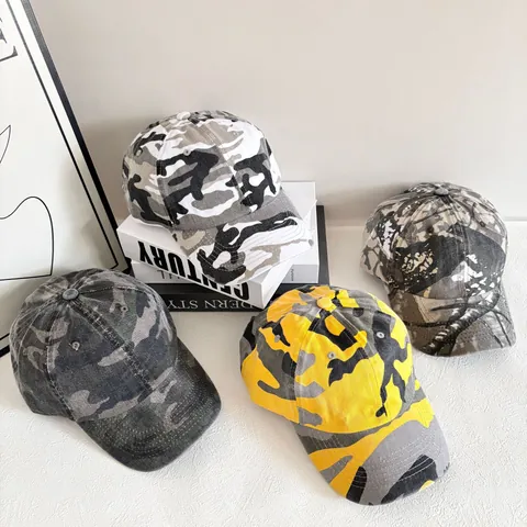 Camouflage Baseball Cap Tactical Outdoor Sun Hat For Men Women Acrylic Breathable Sports Adjustable Military Style Hat