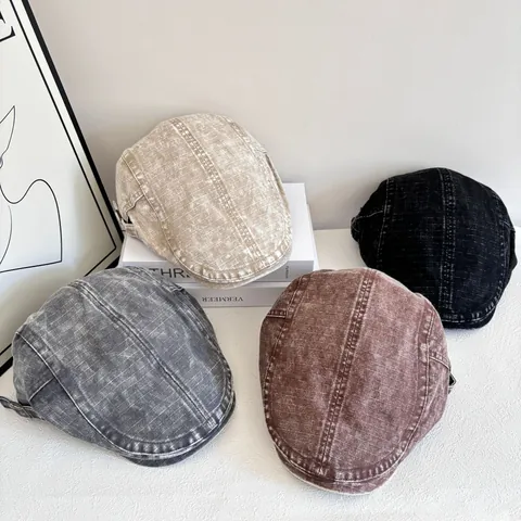 Vintage Gewaschene Baumwolle Schiebermütze Für Damen Verwitterte Ivy Hat Verstellbare Newsboy Cap Retro Lässig Sommer Sonnenhut