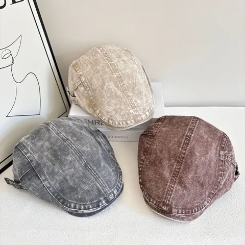 Vintage Gewaschene Baumwolle Schiebermütze Für Damen Verwitterte Ivy Hat Verstellbare Newsboy Cap Retro Lässig Sommer Sonnenhut