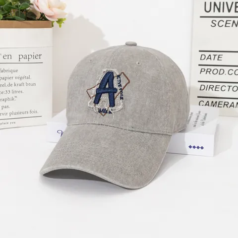 Berretto da Baseball Vintage in Cotone Lavato Per Uomo Donna Ricamo Lettera A Regolabile Cappello da Sole Casual
