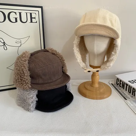 Colbacco Invernale Per Uomo Donna Foderato In Montone Sintetico Cappello Bomber Caldo Antivento Con Paraorecchie Berretto Da Pilota