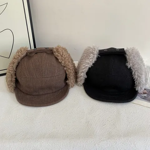 Colbacco Invernale Per Uomo Donna Foderato In Montone Sintetico Cappello Bomber Caldo Antivento Con Paraorecchie Berretto Da Pilota