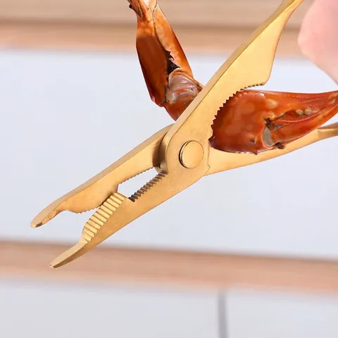 Professional 304 Stainless Steel Crab Cracker And Seafood Needle Tool Heavy Duty Shellfish Opener Nut Cracker Electroplated Finish For Kitchen Dining Home