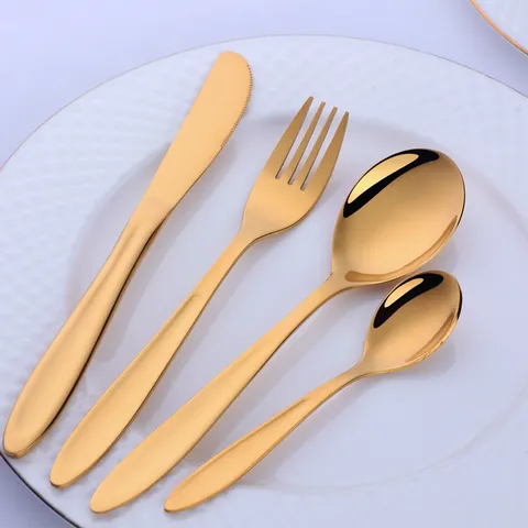 Set di Posate in Acciaio Inossidabile Lucidato a Specchio Coltello Forchetta Cucchiaio da Cena per Casa Ristorante Bistecca Pasta