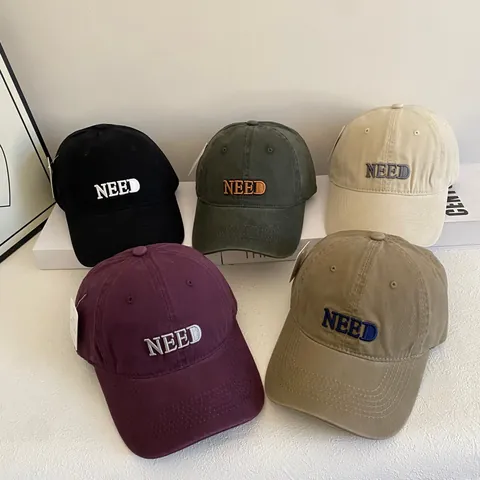 Καπέλο Μπέιζμπολ NEED με Κέντημα Γραμμάτων Βαμβακερό Ρυθμιζόμενο Καμπύλο Γείσο Καπέλο Ήλιου για Άνδρες Γυναίκες Casual Υπαίθρια Σπορ