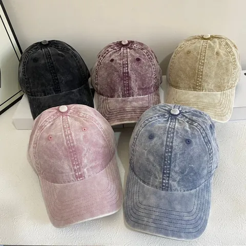 Retro Gewaschene Baseballkappe Vintage Gealtert Einfarbig Weiches Oberteil Sonnenschutz Hut Für Herren Damen Verstellbare Kappe