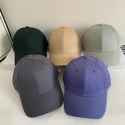 Gorra de Béisbol de Acrílico de Seis Paneles Color Sólido Sombrero de Sol Visera Curva Ajustable Streetwear Minimalista
