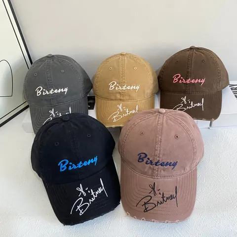 Vintage Distressed Washed Baseball Cap For Men Women Retro Letter Embroidery Cotton Dad Hat Adjustable Sunshade Peak Cap