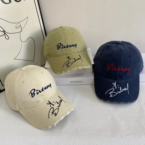 Vintage Distressed Washed Baseball Cap For Men Women Retro Letter Embroidery Cotton Dad Hat Adjustable Sunshade Peak Cap