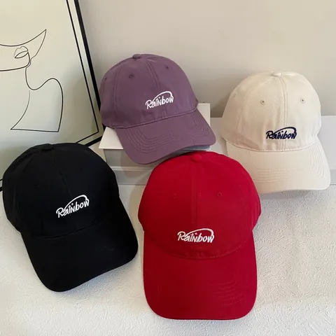 Berretto da Baseball Casual Unisex Con Ricamo Lettere Arcobaleno Cappello da Sole in Acrilico Sport all'Aperto Regolabile