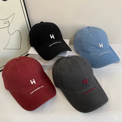 Unisex Zachte Katoenen Honkbalpet Met Letterborduurwerk Casual Verstelbare Zonnekap Voor Outdoor Reizen Mode Snapback Hoed