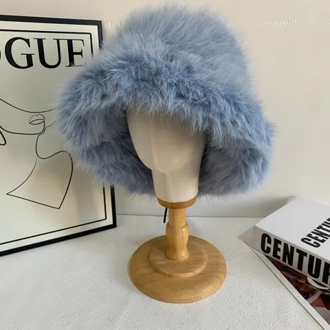 Sombrero de Pescador de Piel Sintética para Mujer Invierno Cálido Felpa Color Sólido Sombrero de Lavabo Para Esquí al Aire Libre Accesorios de Moda