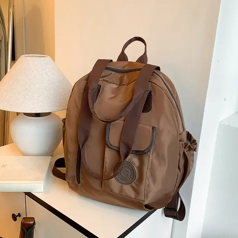 Dames Grote Capaciteit Nylon Rugzak Stedelijk Minimalistisch Multi-Pocket Casual Reistas Handtas Rugzak Voor Woon-werkverkeer