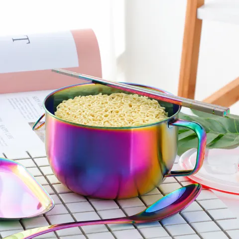 304 Stainless Steel Insulated Instant Noodle Bowl With Lid And Handle For Dormitory Home Kitchen Portable Food Container