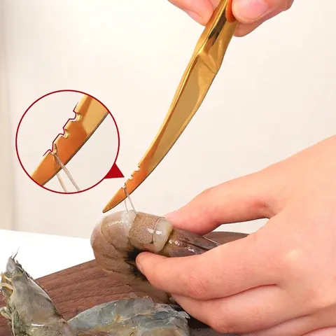 Stainless Steel Shrimp Deveining Knife Multifunctional Shrimp Peeler Shell Remover Tool Kitchen Gadget Seafood Cleaning