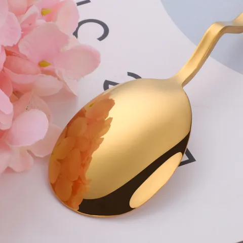 Stainless Steel Western Cutlery Knife Fork Spoon Tea Spoon Gradient Color Mirror Polished Tableware For Dining Banquet