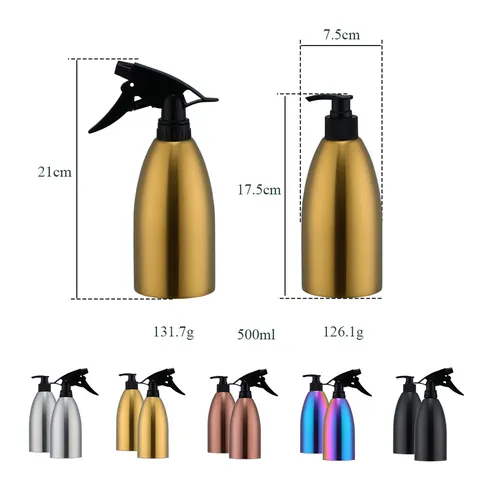Flacone Spray in Acciaio Inossidabile 304 Spazzolato e Dispenser a Pompa per Lozione per Bagno Cucina Contenitore per Liquidi Ricaricabile Moderno