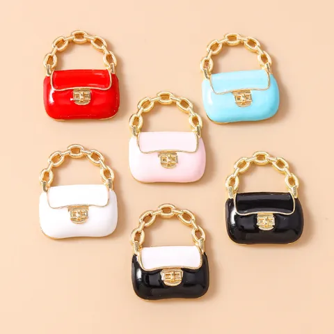 Mini Handbag Charms Zinc Alloy Enamel Bag Pendants For DIY Jewelry Making Necklaces Bracelets Earring Accessories Findings