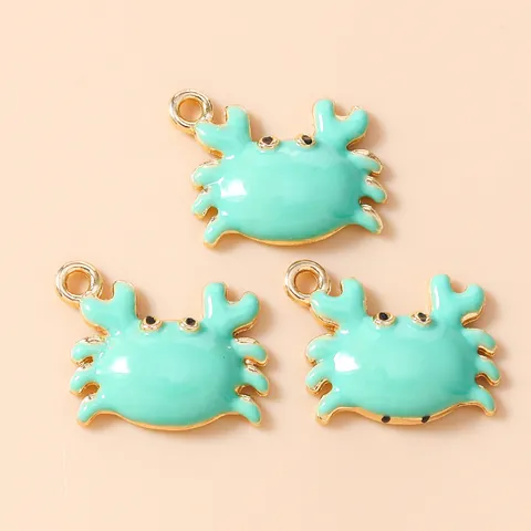 Emaille Krab Dier Charms Voor DIY Sieraden Maken Legering Drip Oil Hangers Voor Armband Ketting Oorbellen Accessoire