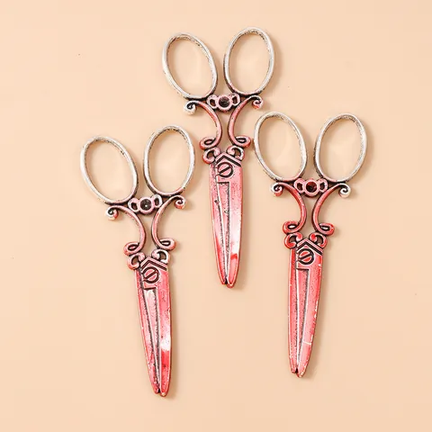 Halloween Bloody Tool Alloy Charms Gory Saw Hammer Scissor Wrench Dagger DIY Jewelry Making Pendant Accessories