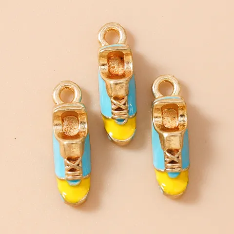 Zinc Alloy Drip Oil Sneaker Charms For DIY Jewelry Making Earrings Necklace Keychain Mini Shoe Pendants Handicraft Accessories