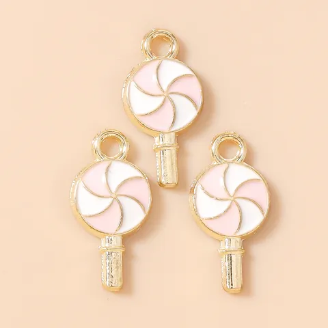 Cute Cartoon Lollipop Candy Charms Zinc Alloy Enamel Pendants For DIY Bracelet Necklace Keychain Making Jewelry Findings