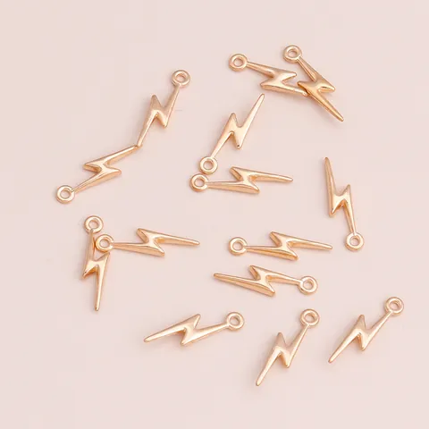 Alloy Electroplated Lightning Bolt Charms Pendants For DIY Jewelry Making Necklaces Bracelets Earrings Accessories Gold Tone