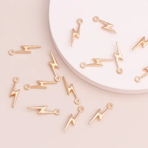 Alloy Electroplated Lightning Bolt Charms Pendants For DIY Jewelry Making Necklaces Bracelets Earrings Accessories Gold Tone