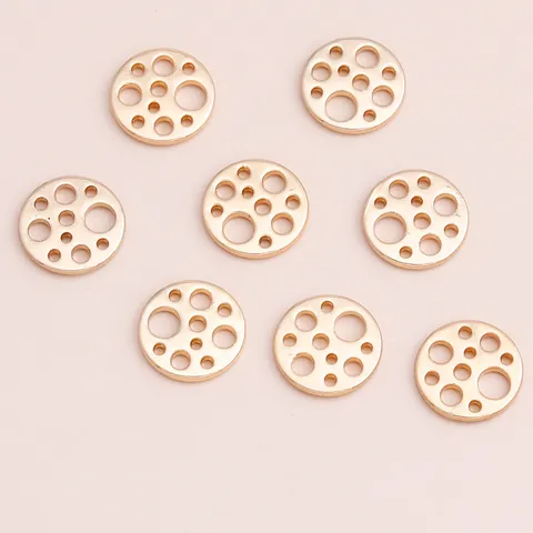 Unique Alloy Hollow Geometric Round Circle Pendants For DIY Jewelry Making Accessories Modern Simple Gold Plated Charms