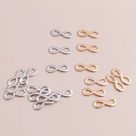 Alloy Infinity Symbol Pendants DIY Jewelry Making Charms Minimalist Number 8 Connectors For Necklace Bracelet Clothing Accessory
