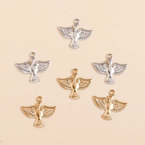 Alloy Bird Peace Dove Pendants For DIY Jewelry Making Electroplated Gold Silver Eagle Charms Crafting Findings Accessories